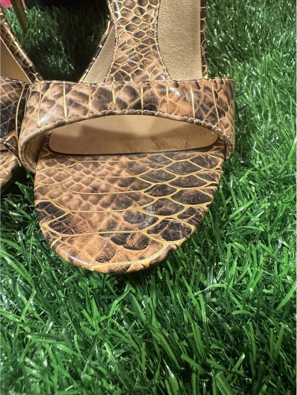 Women’s Michael Antonio Shazay Faux Snake Skin Heels Size 10
